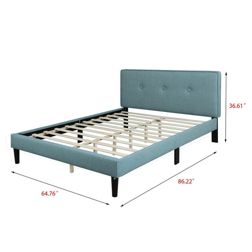 Latitude Run® Solid Wood Tufted Upholstered Low Profile Platform Bed